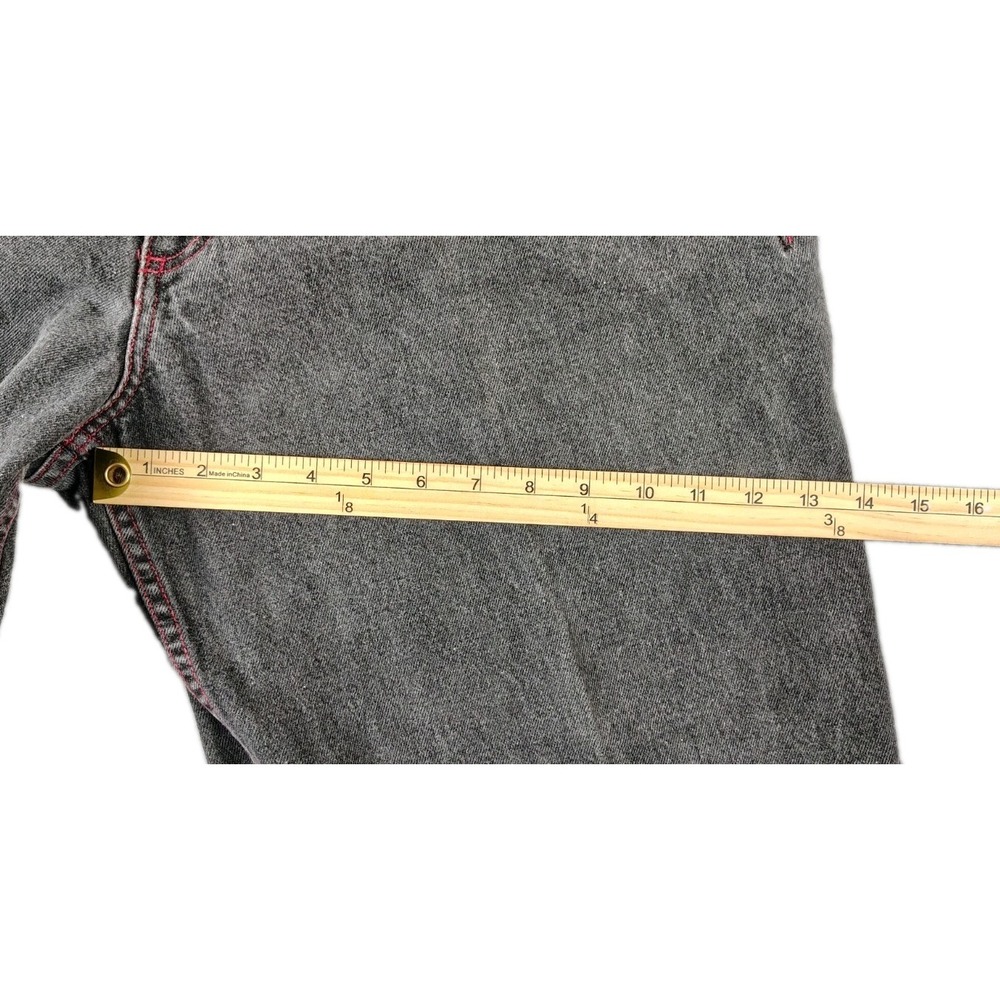 Guess Jeans Style 39075 Made In The USA Triangle Black Wash Red Stitching 38X31 - Picture 10 of 15